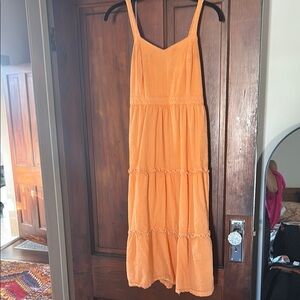 100% Cotton Orange Sleeveless Dress